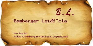 Bamberger Letícia névjegykártya